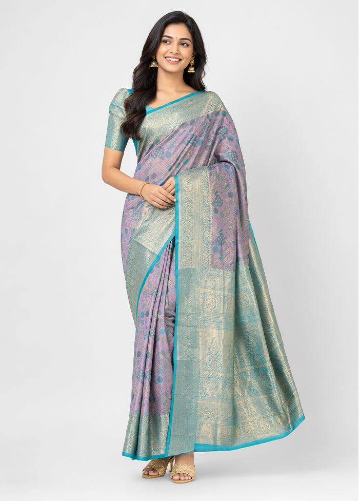 Gold Kanjivaram Silk Saree With Blouse Piece