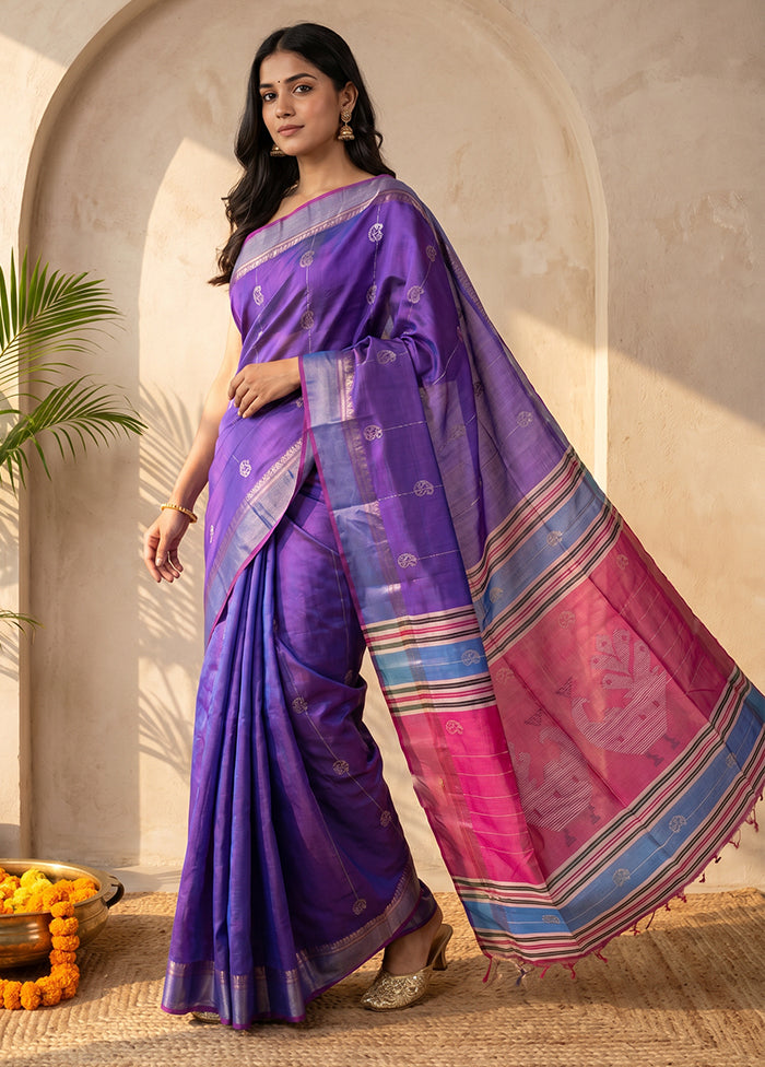 Multicolor Kalakethra Saree With Blouse Piece