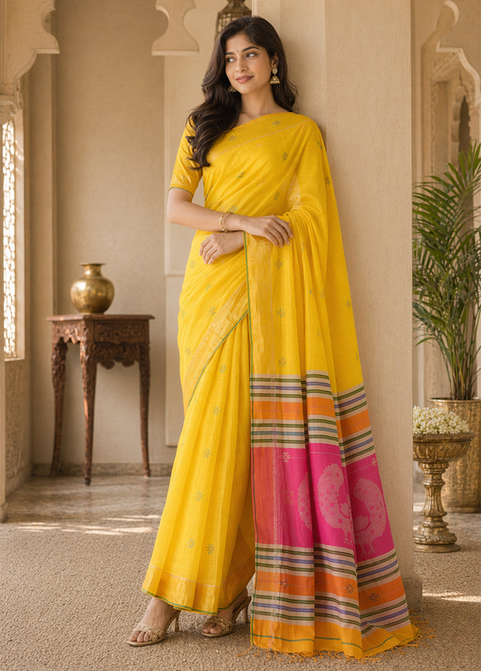 Multicolor kalakshetra Silk Saree With Blouse Piece