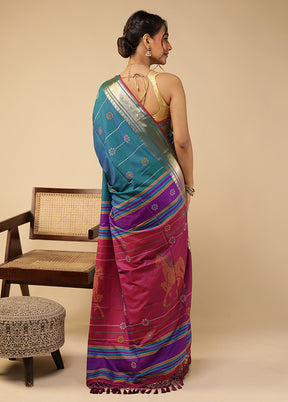 Green Kalakethra Silk Saree With Blouse Piece
