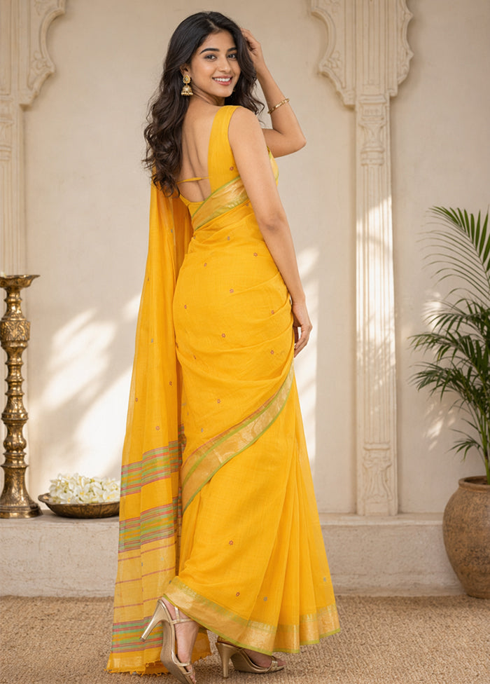 Multicolor kalakshetra Silk Saree With Blouse Piece