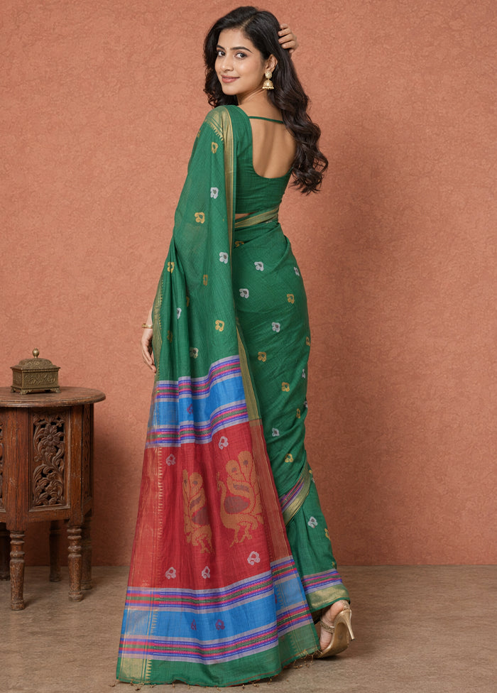 Multicolor kalakshetra Pure Silk Saree With Blouse Piece