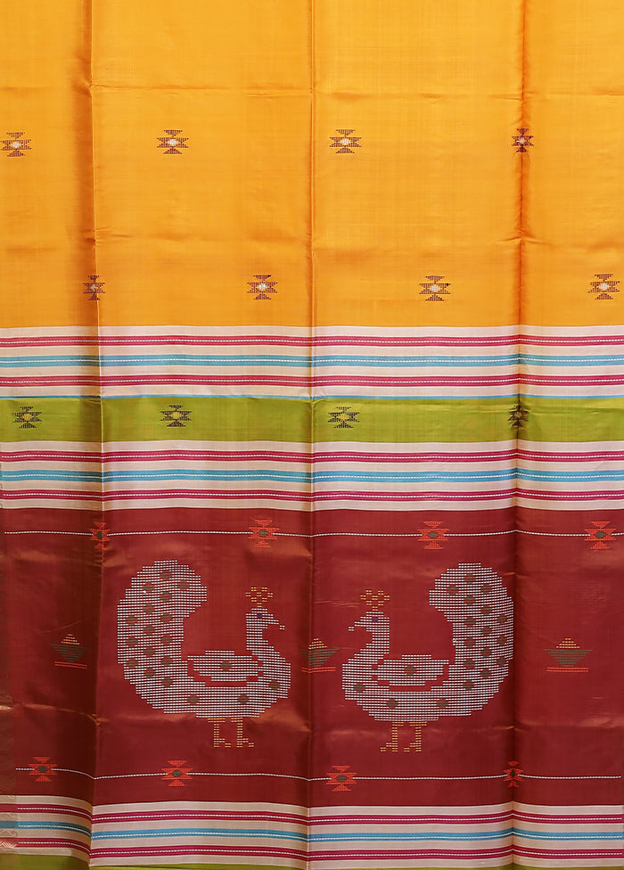 Multicolor kalakshetra Pure Silk Saree With Blouse Piece