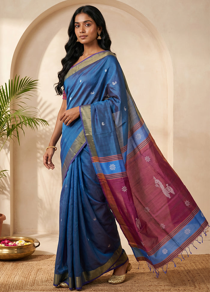 Multicolor Kalakethra Saree With Blouse Piece