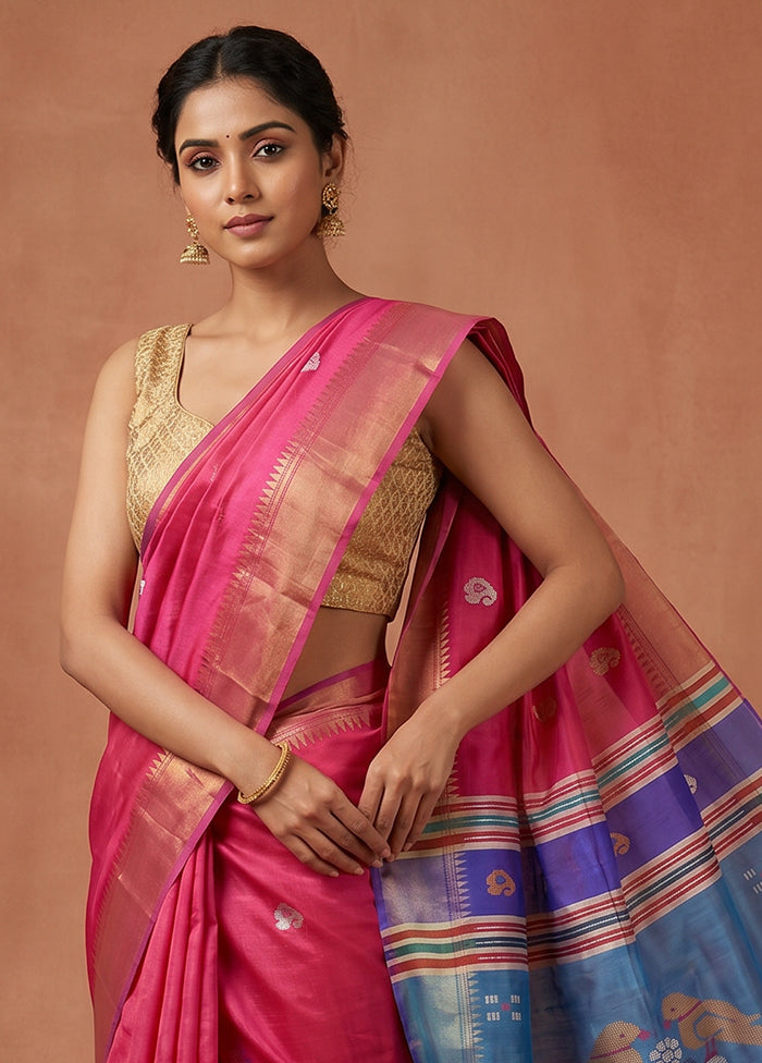 Multicolor kalakshetra Pure Silk Saree With Blouse Piece