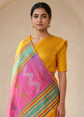 Multicolor Kalakethra Saree With Blouse Piece