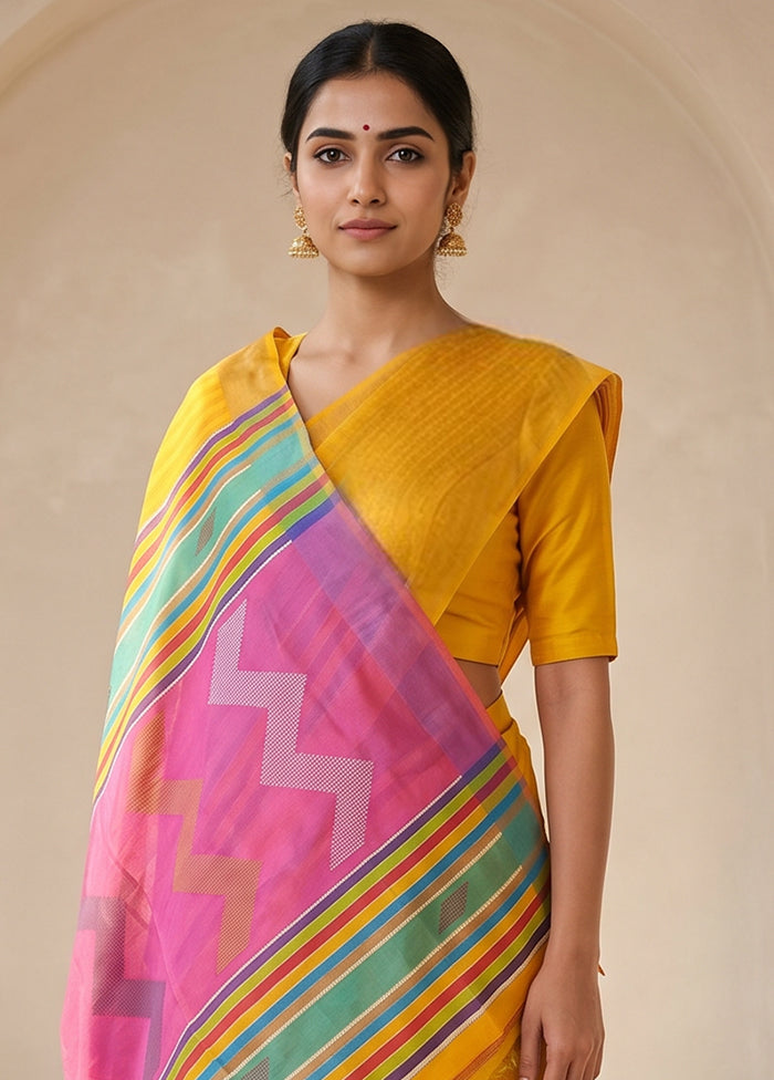 Multicolor Kalakethra Saree With Blouse Piece