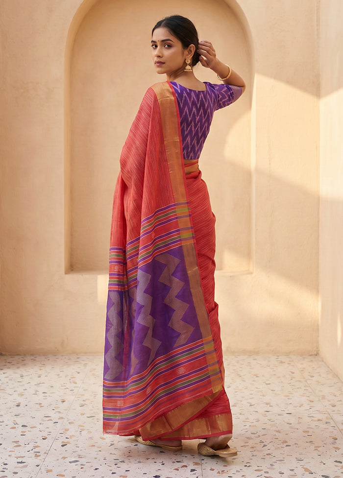 Multicolor kalakshetra Pure Silk Saree With Blouse Piece