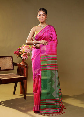 Multicolor Kalakethra Pure Silk Saree With Blouse Piece