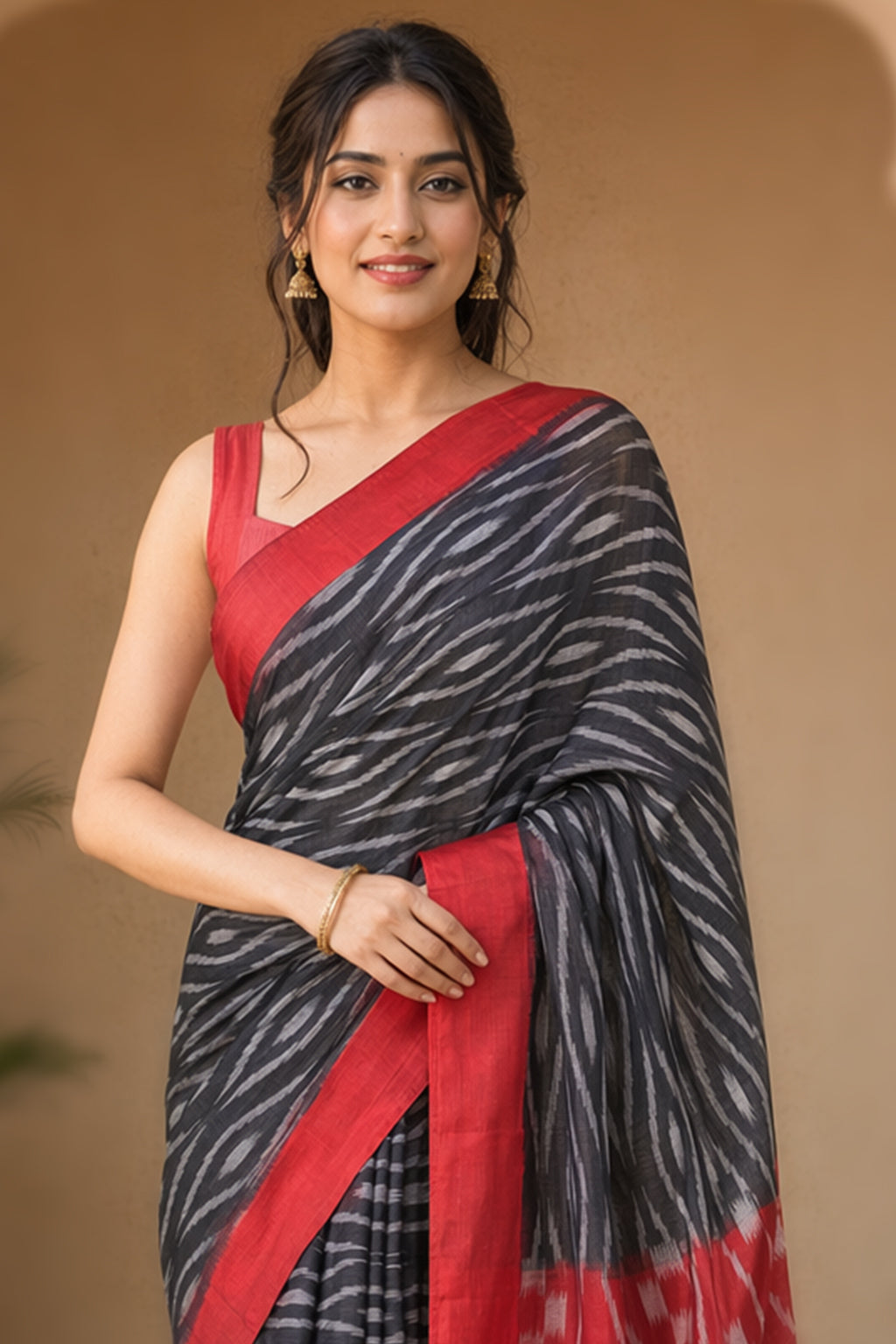 Multicolor kalakshetra Silk Saree With Blouse Piece
