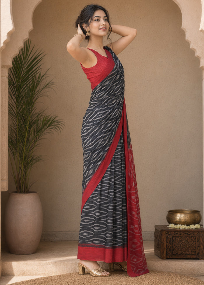 Multicolor kalakshetra Silk Saree With Blouse Piece