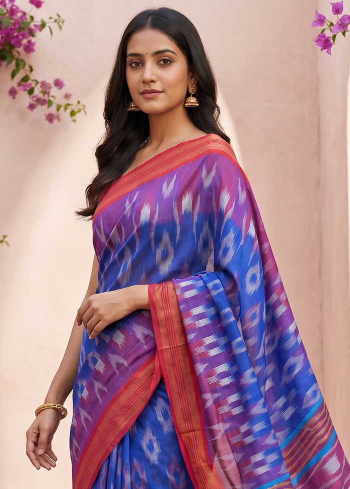 Multicolor Kalakethra Saree With Blouse Piece