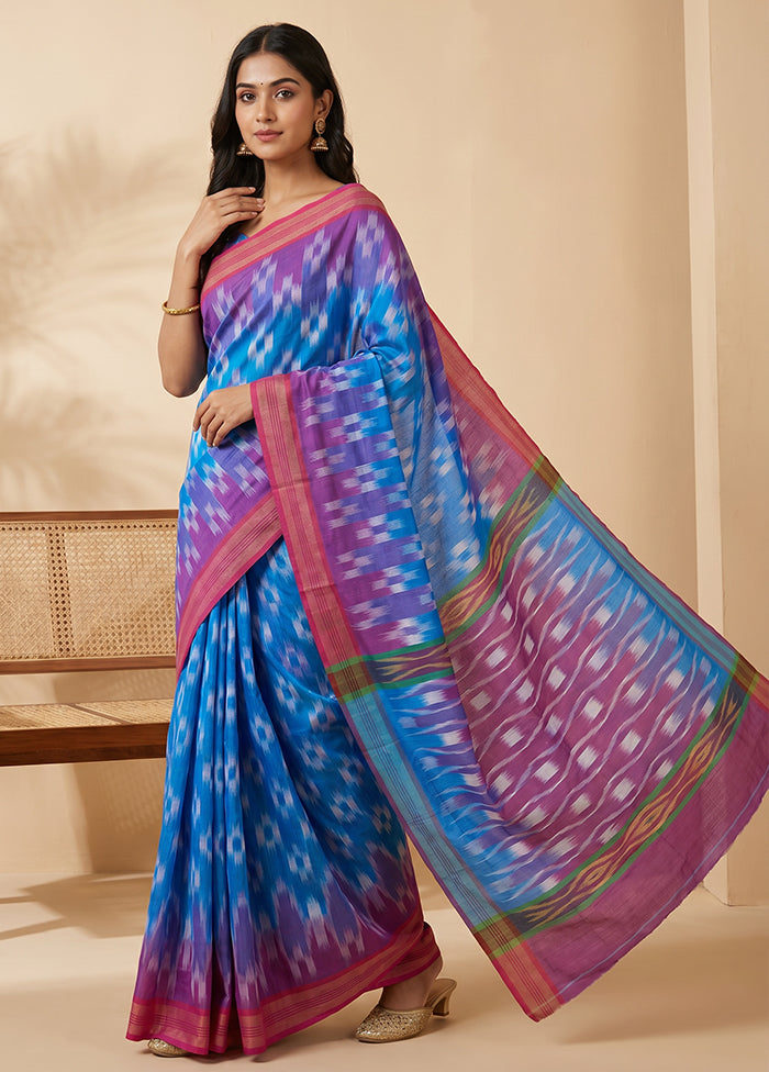 Multicolor Kalakethra Saree With Blouse Piece