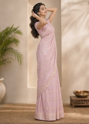 Purple Handloom Baluchari Pure Silk Saree With Blouse Piece