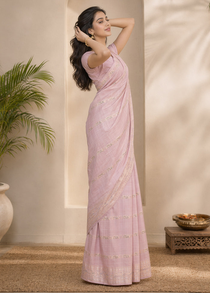 Purple Handloom Baluchari Pure Silk Saree With Blouse Piece