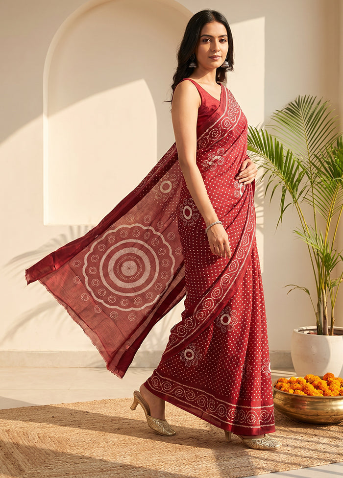 Purple Printed Silk Saree Without Blouse Piece