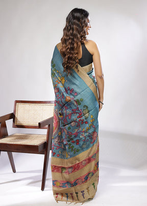Green Kalakethra Pure Silk Saree With Blouse Piece