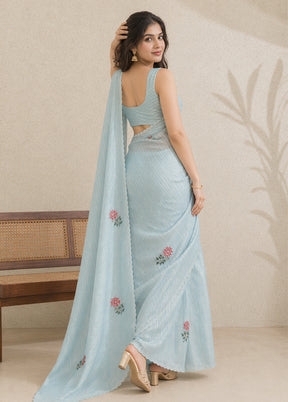 Green Handloom Tissue Pure Silk Saree With Blouse Piece