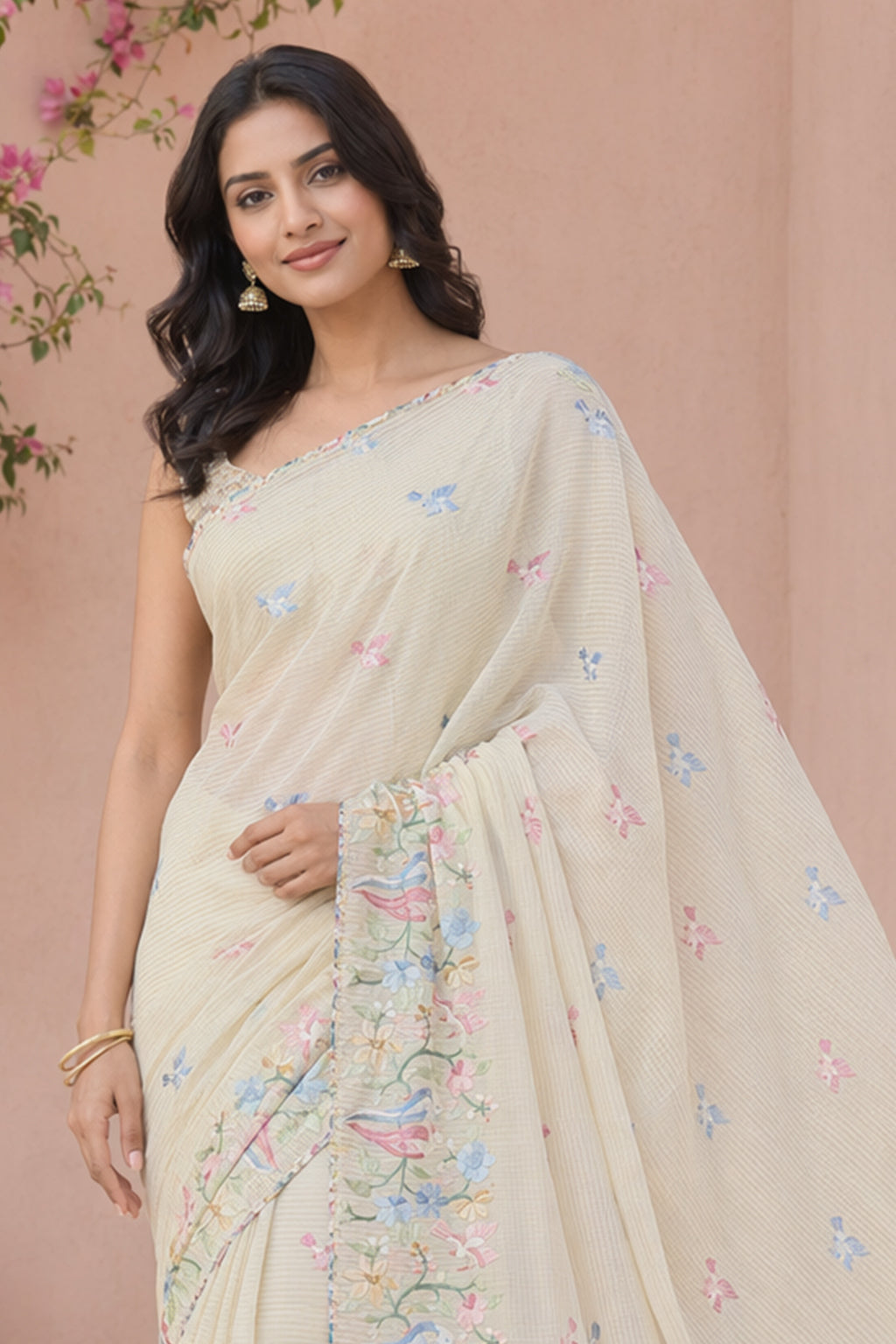 Yellow Pure Cotton Saree With Blouse Piece