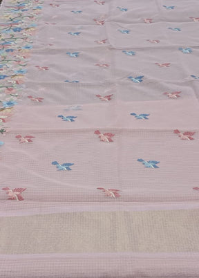 Pink Pure Cotton Saree With Blouse Piece
