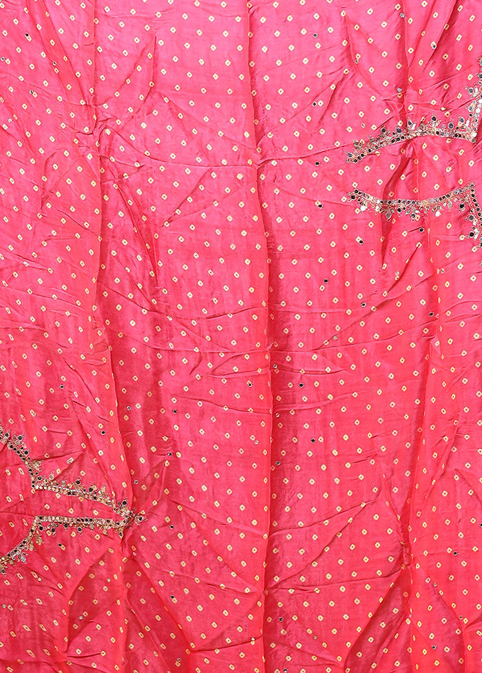 Pink Modal Pure Silk Saree Without Blouse Piece