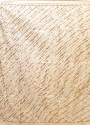 Cream Tussar Silk Saree With Blouse Piece
