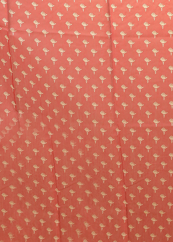 Red Linen Silk Saree With Blouse Piece
