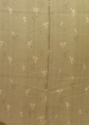 Green Linen Silk Saree With Blouse Piece