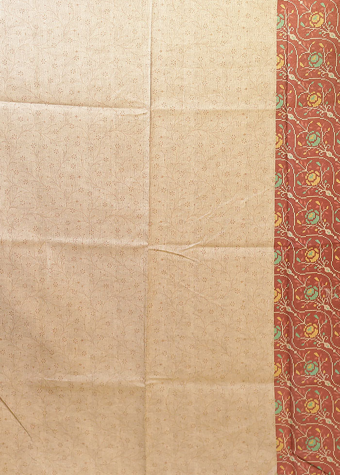 Maroon Tussar Silk Saree With Blouse Piece