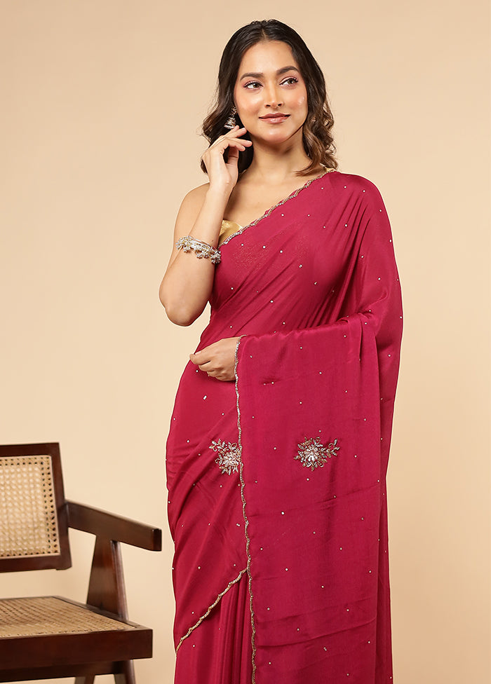 Purple Georgette Saree With Blouse Piece
