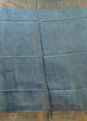 Cream Handloom Tussar Pure Silk Saree With Blouse Piece