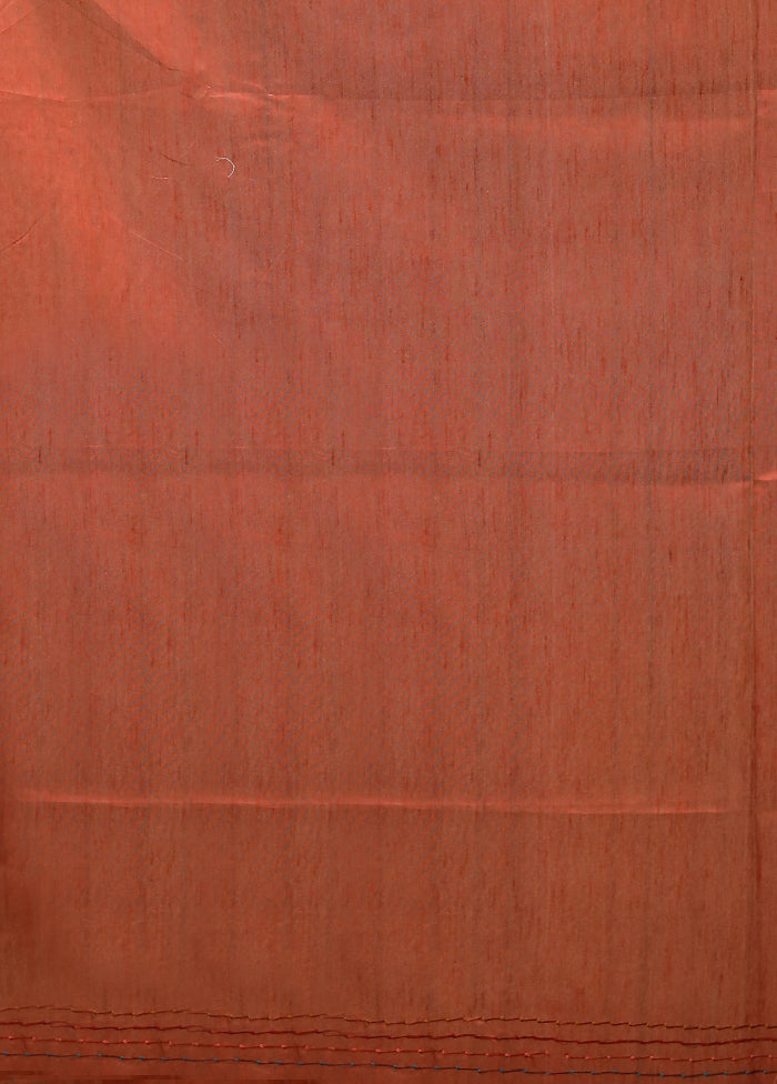 Cream Tussar Silk Saree With Blouse Piece