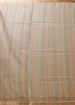 Cream Tussar Silk Saree With Blouse Piece