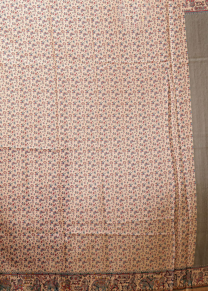 Multicolor Tussar Silk Saree With Blouse Piece