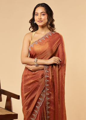 Pink Georgette Saree With Blouse Piece