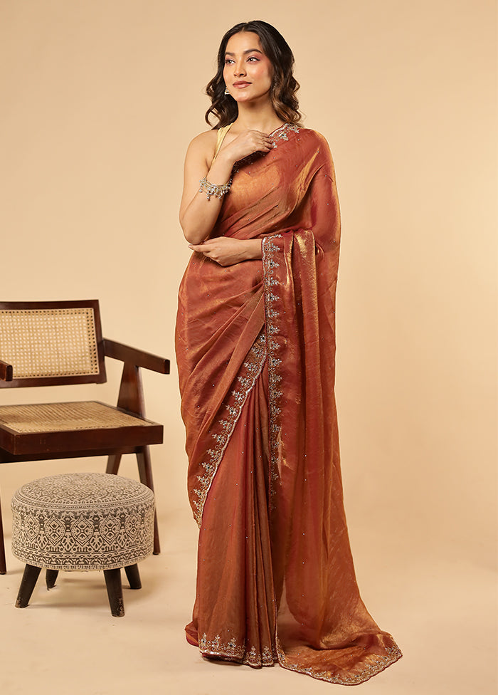 Pink Georgette Saree With Blouse Piece