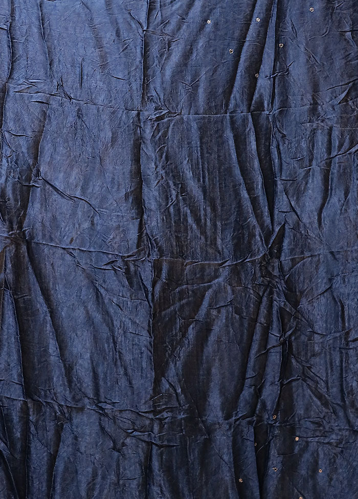 Blue Modal Pure Silk Saree Without Blouse Piece