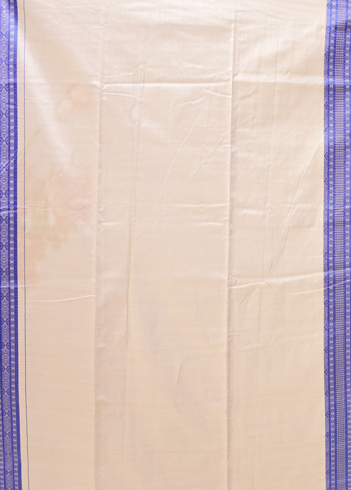 Cream Assam Silk Saree With Blouse Piece