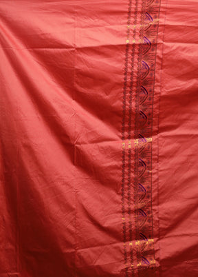 Pink Assam Silk Saree With Blouse Piece