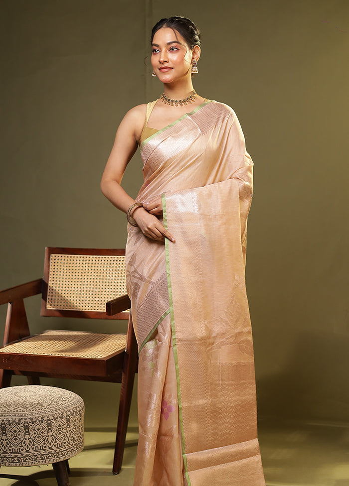 Pink Cotton Saree With Blouse Piece