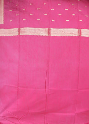 Pink Dupion Silk Saree With Blouse Piece