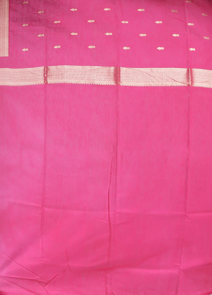 Pink Dupion Silk Saree With Blouse Piece