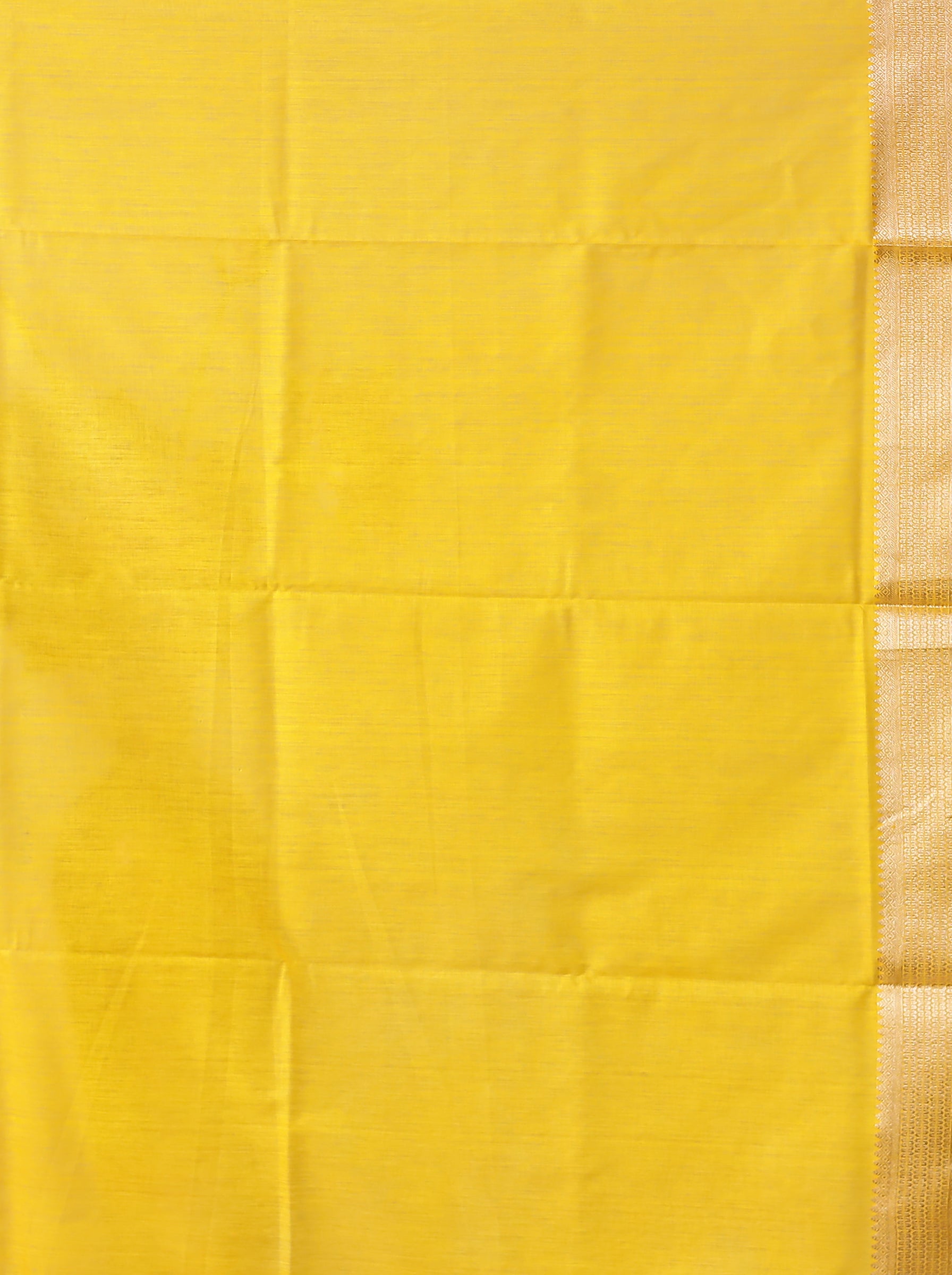 Yellow Dupion Silk Saree With Blouse Piece