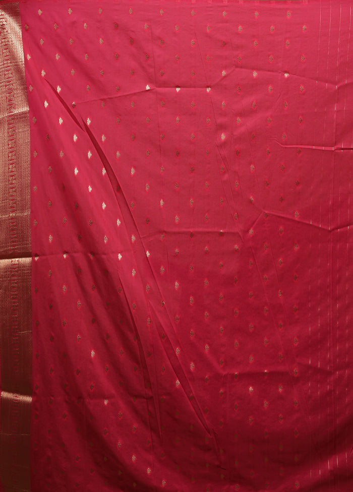 Pink Dupion Silk Saree With Blouse Piece