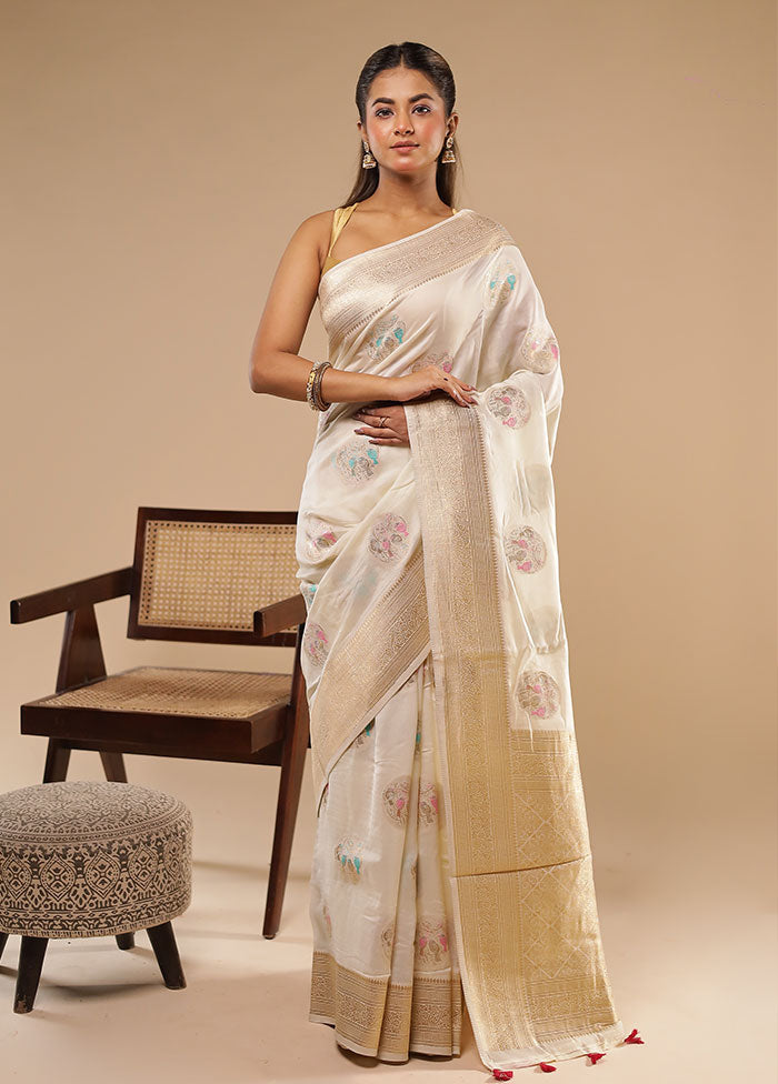 White Georgette Saree With Blouse Piece