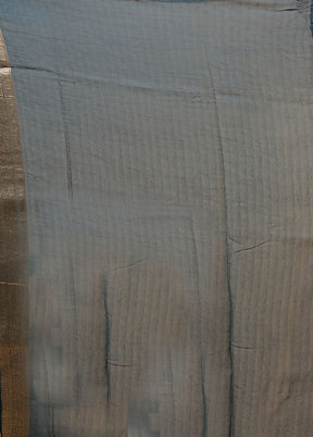 Blue Tissue Silk Saree With Blouse Piece