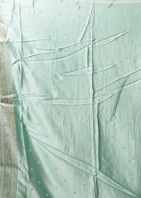 Green Tissue Silk Saree With Blouse Piece