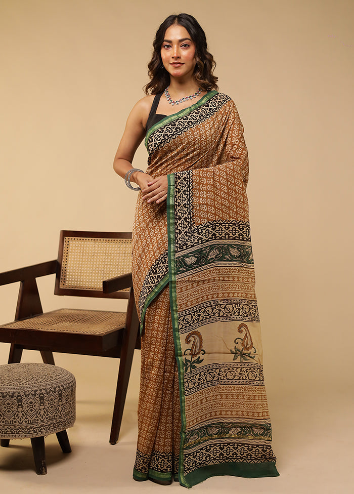 Yellow Chanderi Silk Saree With Blouse Piece