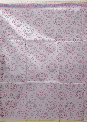 Pink Chanderi Silk Saree With Blouse Piece