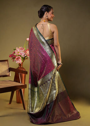 Purple Tanchoi Silk Saree With Blouse Piece